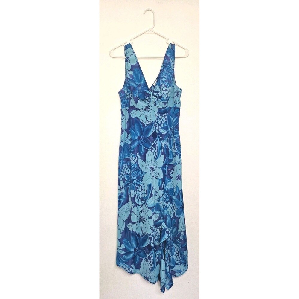 VTG Y2K Giorgio Fiorlini Floral Sleeveless Midi Dress Sz. 10 Babydoll Romantic